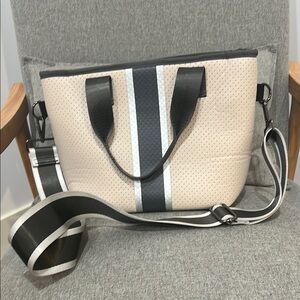 Stylish Beige and Gray Tote Bag